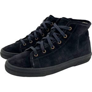 A.P.C. Men's Suede High Top Sneaker Shearling Lined Navy Blue Size 10